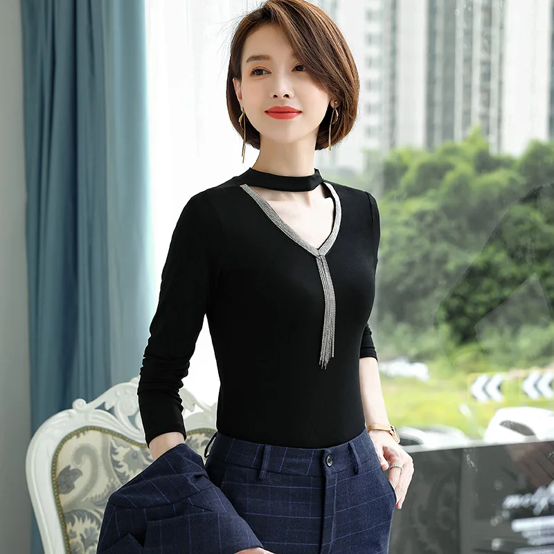 Autumn Korean Cotton T-Shirt Women Turtleneck Vintage Long Sleeve Office Lady Tshirts Black Slim Women Shirt Mujer Camisetas
Autumn Korean Cotton T-Shirt Women Turtleneck Vintage Long Sleeve Office Lady Tshirts Black Slim Women Shirt Mujer Camisetas