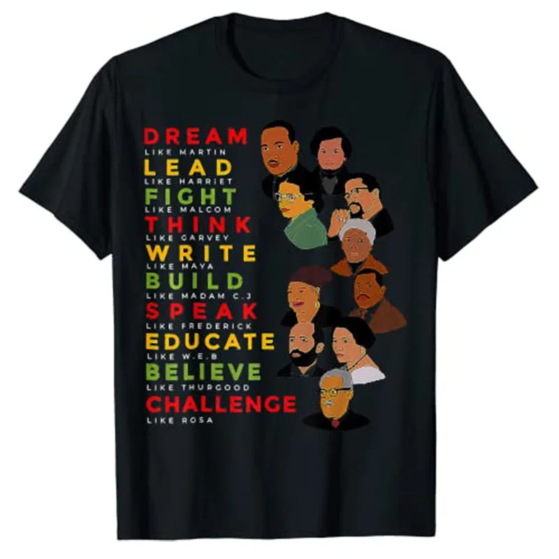 

Dream Like Martin Lead Like Harriet Black History Month T-Shirt Best Seller Funny Black-pride Tee Tops Short Sleeve Blouses Gift