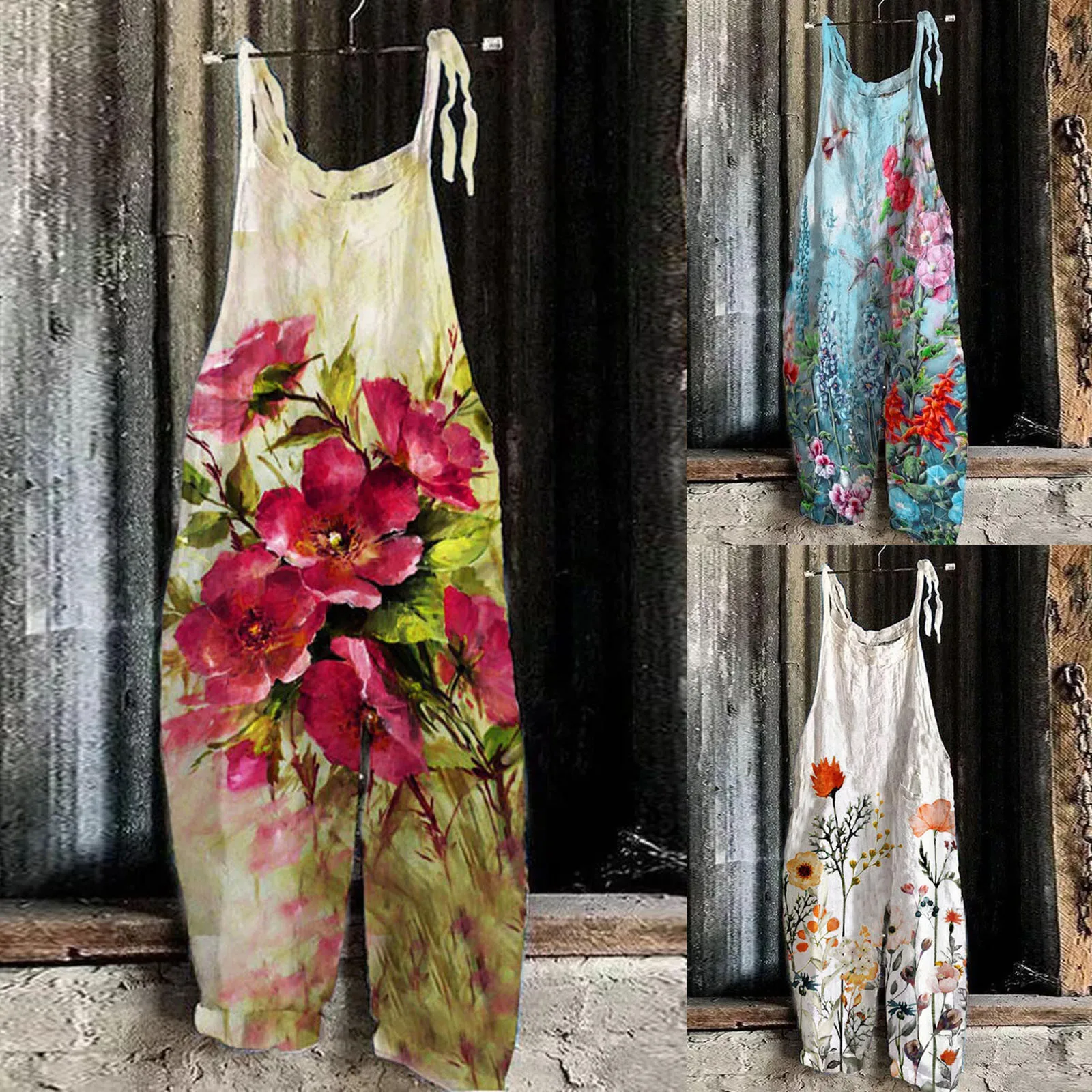 Women Casual Print Pocket Romper Long Playsuit Adjustable Spaghetti Strap Loose Jumpsuit Combinaison Femme
Women Casual Print Pocket Romper Long Playsuit Adjustable Spaghetti Strap Loose Jumpsuit Combinaison Femme