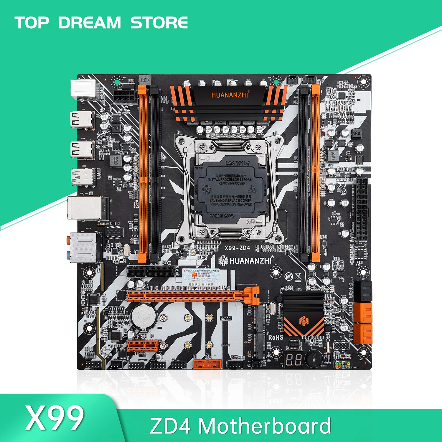 HUANANZHI X99 ZD4 X99 Motherboard Intel X99 LGA 2011-3 All Series DDR4 RECC M.2 PCI-E NVME NGFF M ATX Server Motherboard
HUANANZHI X99 ZD4 X99 Motherboard Intel X99 LGA 2011-3 All Series DDR4 RECC M.2 PCI-E NVME NGFF M ATX Server Motherboard