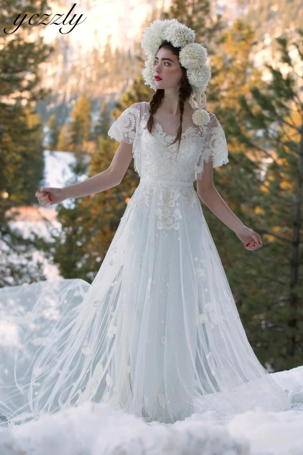 Yczzly 2 In 1 Boho Wedding Dress With Sleeves Simple O-neck Backless Long Appliqued Beach Bridal Gown With Sash YW352
Yczzly 2 In 1 Boho Wedding Dress With Sleeves Simple O-neck Backless Long Appliqued Beach Bridal Gown With Sash YW352