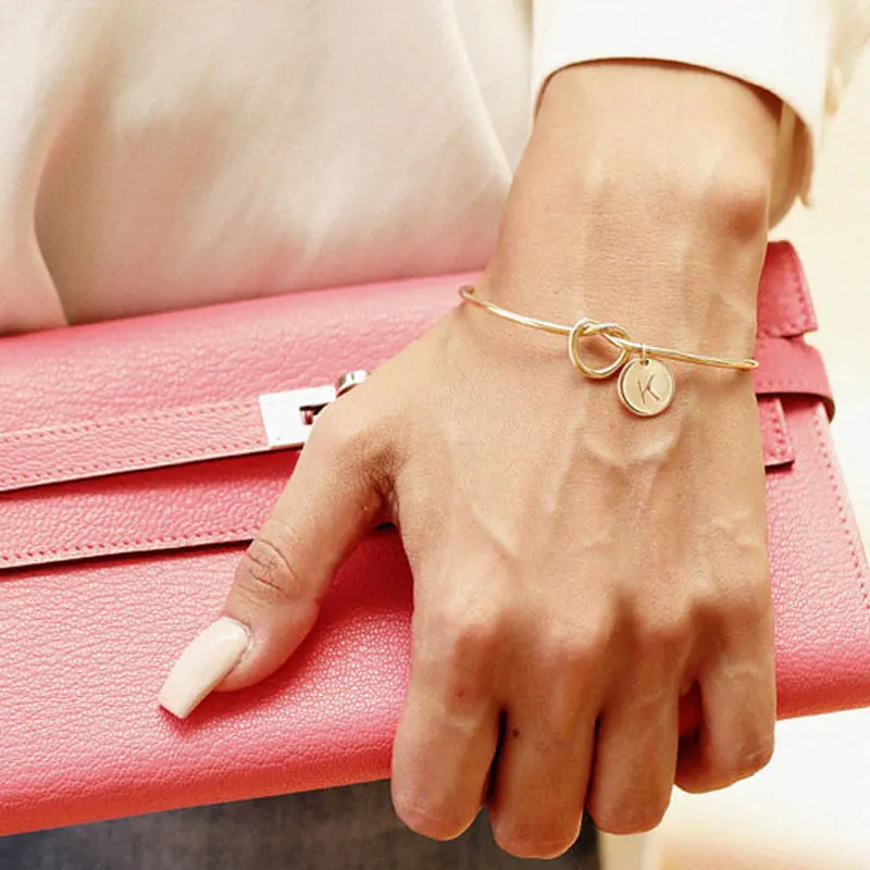 Fashion Knot Bangles Initial Opening Bracelets A-Z Letters Initial Charm Bracelet Lover Bangles Women Jewelry Girlfriend Gift
Fashion Knot Bangles Initial Opening Bracelets A-Z Letters Initial Charm Bracelet Lover Bangles Women Jewelry Girlfriend Gift