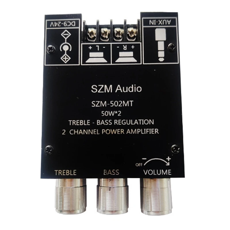 SZM-502MT Bluetooth Module Power Amplifier 2.0 Two-Channel Stereo High-Bass Adjustment Power Amplifier Board 50W X 2
SZM-502MT Bluetooth Module Power Amplifier 2.0 Two-Channel Stereo High-Bass Adjustment Power Amplifier Board 50W X 2