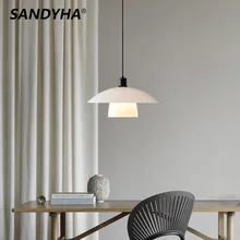 SANDYHA Simple Modern Flying Saucer Pendant Lamp Dining Study Hotel Bar Decoration Light French Designer Creative Art Chandelier