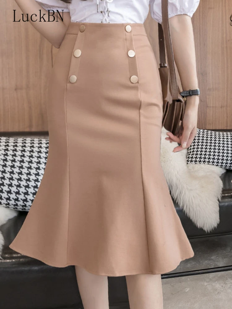 Summer High Waist Red Skirts Womens Pencil Skirt Elegant Korean Office Ladies Black Double-breasted Mermaid Skirt Femme New 2022
Summer High Waist Red Skirts Womens Pencil Skirt Elegant Korean Office Ladies Black Double-breasted Mermaid Skirt Femme New 2022