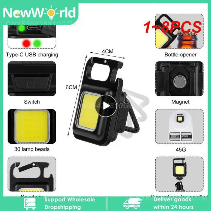 1~8PCS Mini LED Flashlight Keychain Light Multifunctional Portable COB Camping Flashlights USB Charging Work Lights fishing
1~8PCS Mini LED Flashlight Keychain Light Multifunctional Portable COB Camping Flashlights USB Charging Work Lights fishing