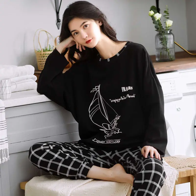 Plus Size Pajamas Women's Spring Autumn New Long-Sleeved Printed Sleepwear Girl Cute Cartoon Sleep Tops Casual Home Clothes Suit
Plus Size Pajamas Women's Spring Autumn New Long-Sleeved Printed Sleepwear Girl Cute Cartoon Sleep Tops Casual Home Clothes Suit