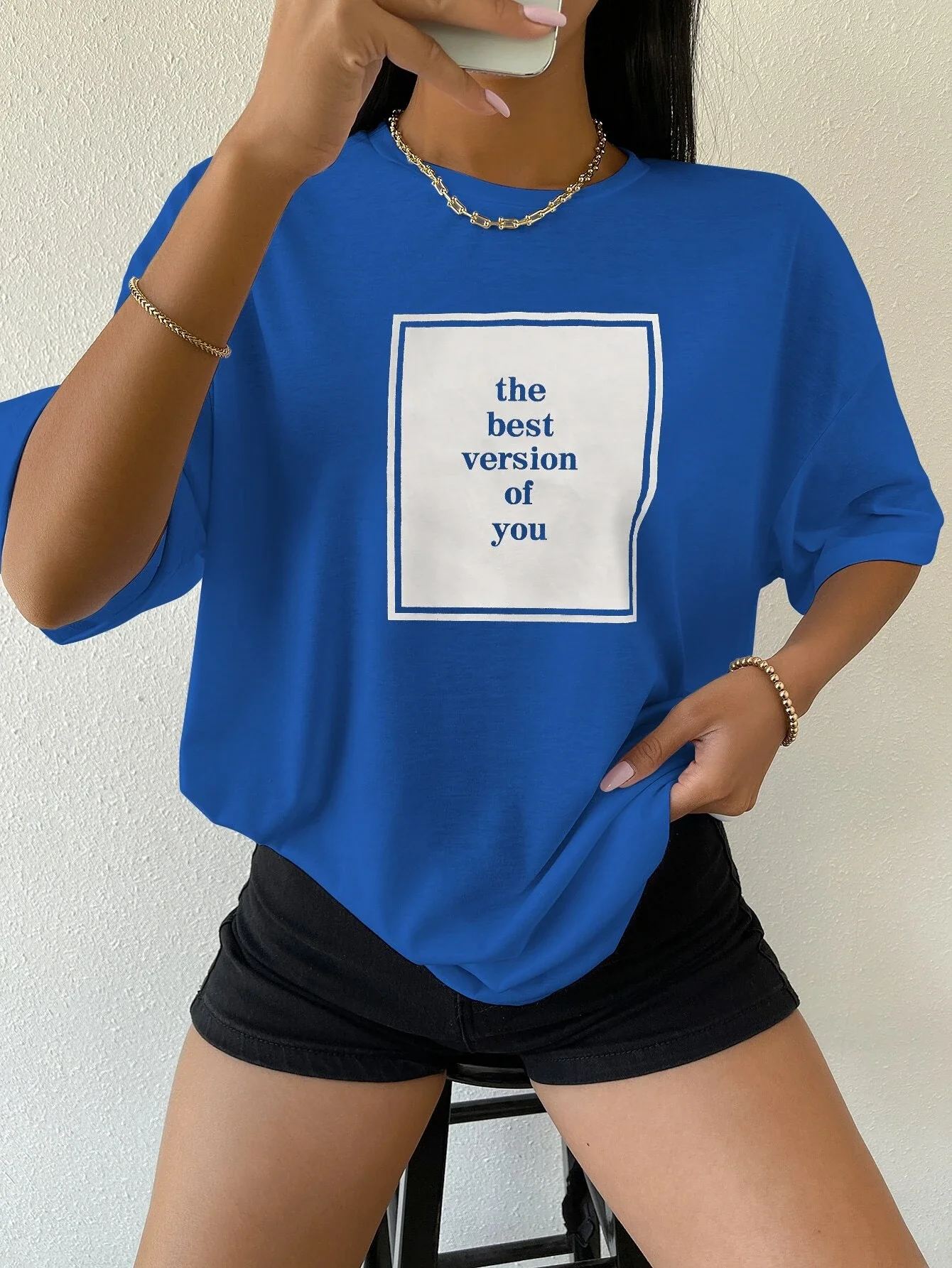 Slogan Graphic Drop Shoulder Tee
Slogan Graphic Drop Shoulder Tee