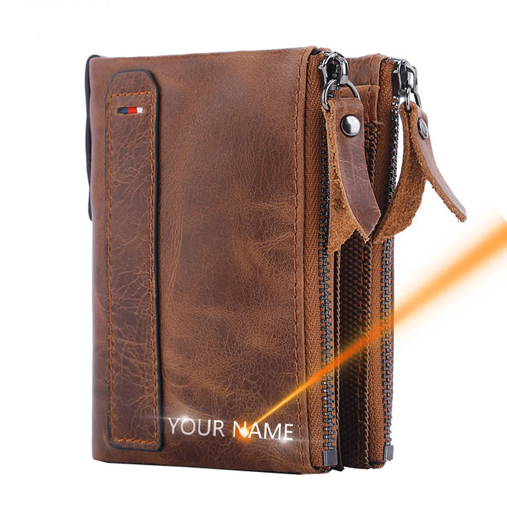 Men Wallets 100% Genuine Cow Leather Name Customized Short Card Holder Leather Men Purse High Quality Brand Male Wallet
Men Wallets 100% Genuine Cow Leather Name Customized Short Card Holder Leather Men Purse High Quality Brand Male Wallet
