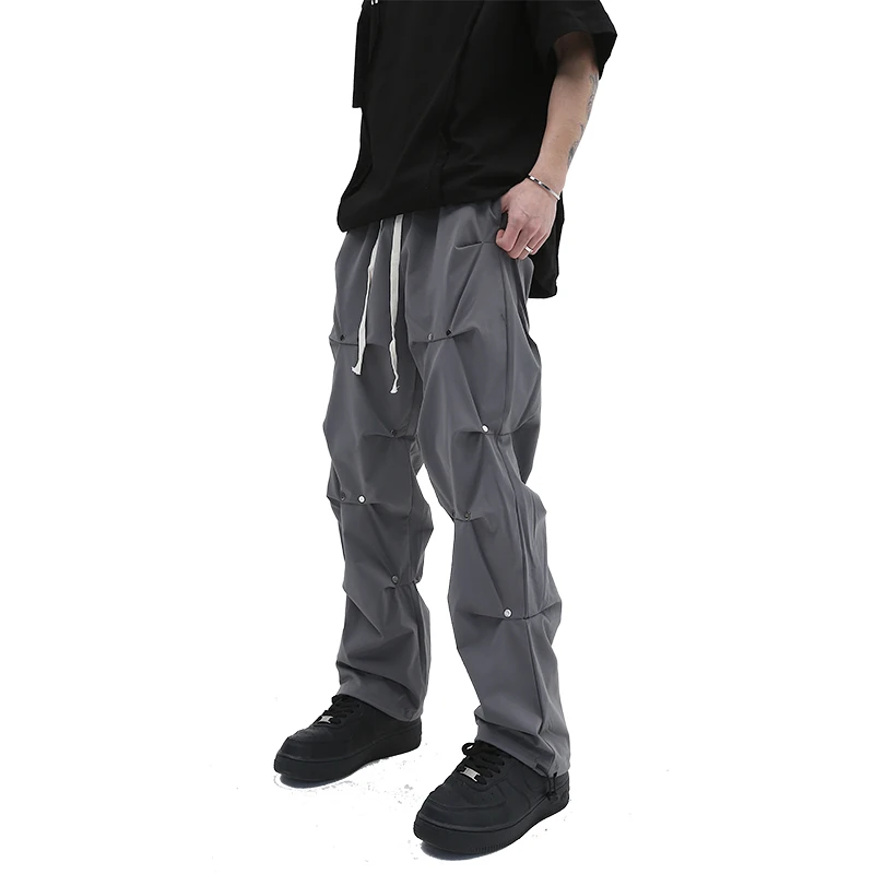 Korean Function Micro-flare Overalls for Men Fashionable Gray Adjustable Pleated Cargo Trousers Women Male Loose Casual Pant
Korean Function Micro-flare Overalls for Men Fashionable Gray Adjustable Pleated Cargo Trousers Women Male Loose Casual Pant