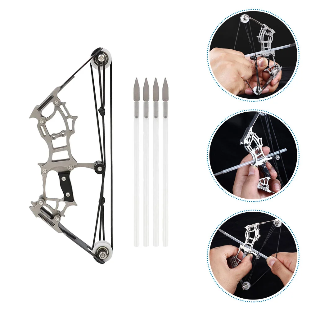 

Mini Bow Recurve Bows Miniature Outdoor Shooting Game Toys Kids Stainless Steel Crossbow Finger Model