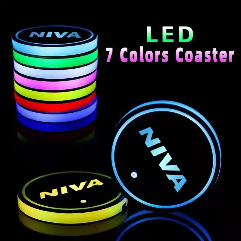 Car Logo Led Atmosphere Light 7 Colorful Cup Luminous Coaster Holder For LADA Niva 2010-2017 2018 2019 2020 Auto Accessories 
Car Logo Led Atmosphere Light 7 Colorful Cup Luminous Coaster Holder For LADA Niva 2010-2017 2018 2019 2020 Auto Accessories
