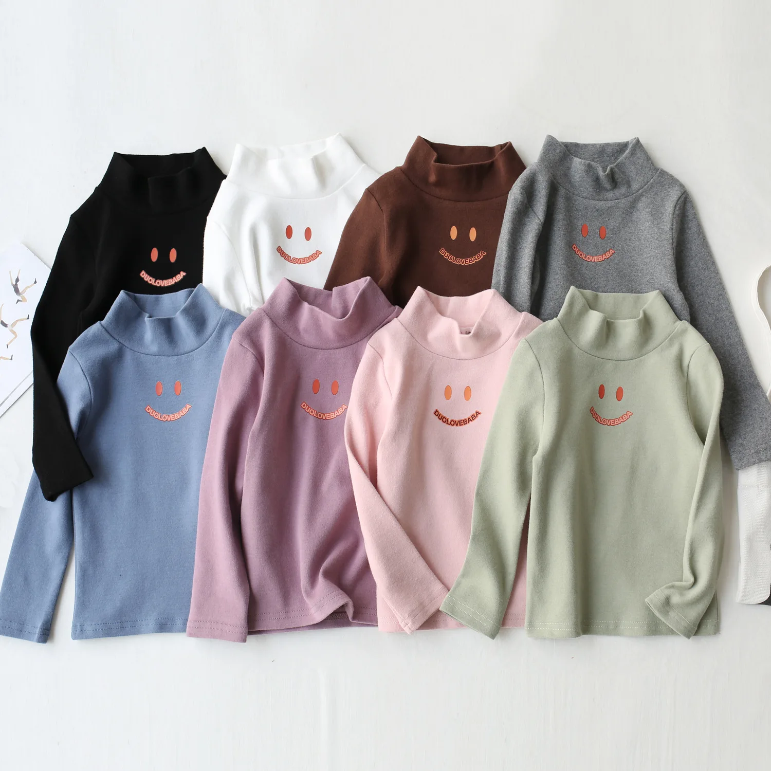 Children's Long-sleeved T-shirt for Boys and Girls Clothing Baby Kids Candy-colored Smiley Tops Mid-collar Bottoming Shirts
Children's Long-sleeved T-shirt for Boys and Girls Clothing Baby Kids Candy-colored Smiley Tops Mid-collar Bottoming Shirts