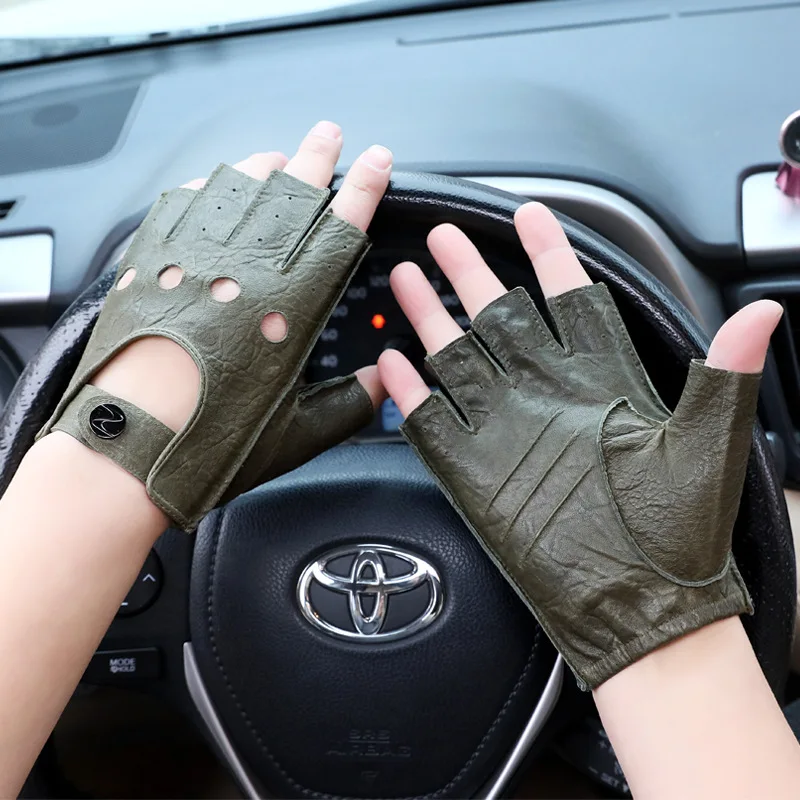 New Arrival Men's Genuine Leather Gloves Spring Driving Unlined 100% Goatskin Half Finger Gloves Fingerless Gym Fitness Gloves
New Arrival Men's Genuine Leather Gloves Spring Driving Unlined 100% Goatskin Half Finger Gloves Fingerless Gym Fitness Gloves