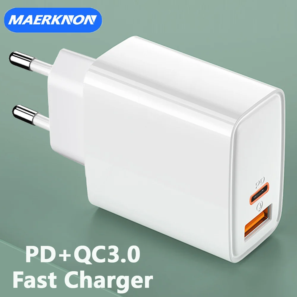

20W USB Charger Type C Chargers Dual Ports PD QC3.0 Quick Charging For iPhone 14 13 Samsung Xiaomi Huawei Mobile Phone Charge