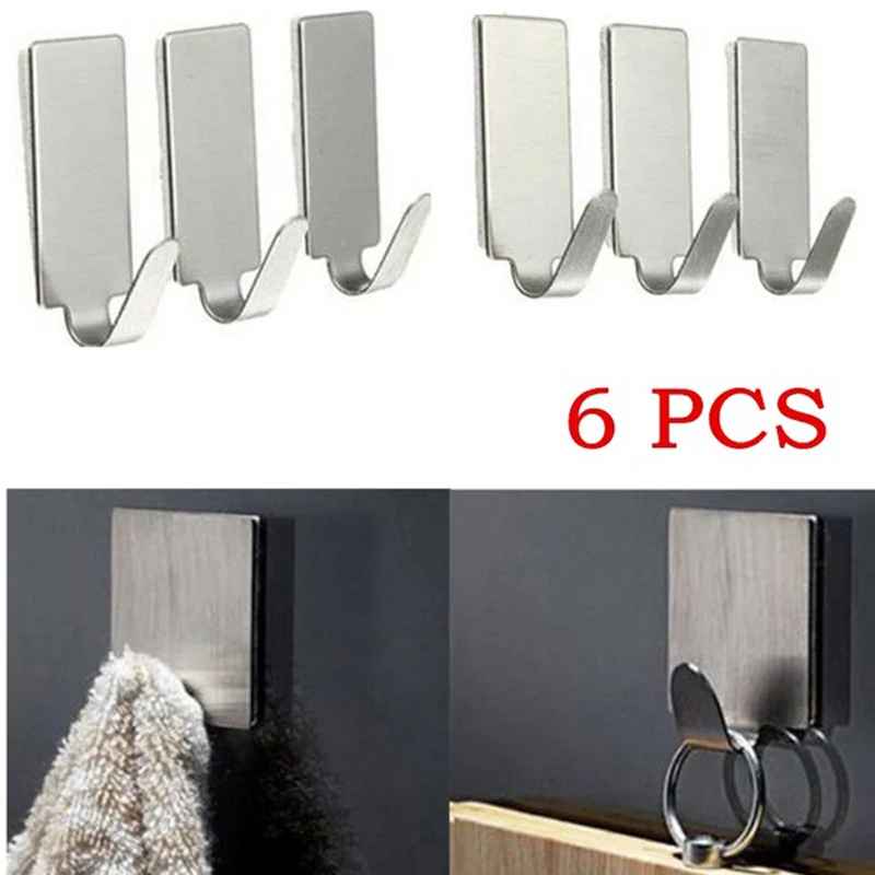 Hot 6Pcs/lot Adhesive DI US Kitchen Wall Door Stainless Steel Stick Holder Hook Hanger
Hot 6Pcs/lot Adhesive DI US Kitchen Wall Door Stainless Steel Stick Holder Hook Hanger