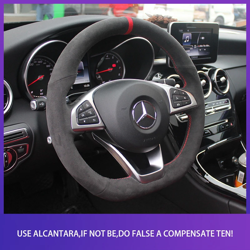 Alcantara Steering Wheel Cover for Mercedes Benz W176 W246 W205 C117 R231 R172 AMG C43 GLA 45 X156
Alcantara Steering Wheel Cover for Mercedes Benz W176 W246 W205 C117 R231 R172 AMG C43 GLA 45 X156