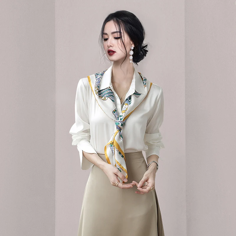 Chiffon Women's Blouse Summer Loose Polo Shirt Print Long Sleeve Top Fashion Casual Female Clothes
Chiffon Women's Blouse Summer Loose Polo Shirt Print Long Sleeve Top Fashion Casual Female Clothes