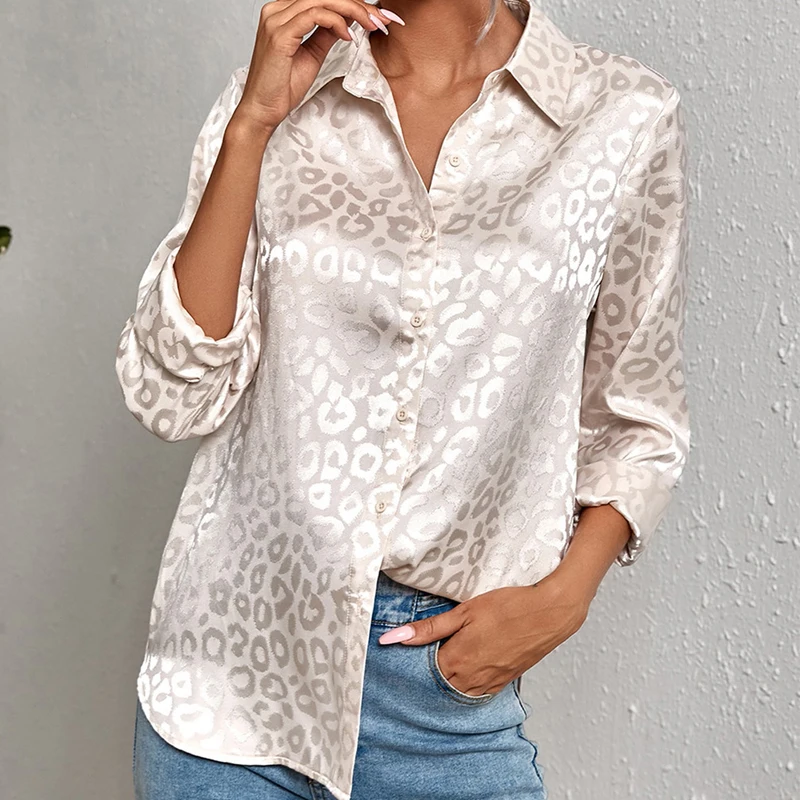 Office Lady Leopard Print Shirt Spring Autumn Work Wear Turn-down Collar Long Sleeve Single Breasted Blouse Womens Clothing
Office Lady Leopard Print Shirt Spring Autumn Work Wear Turn-down Collar Long Sleeve Single Breasted Blouse Womens Clothing