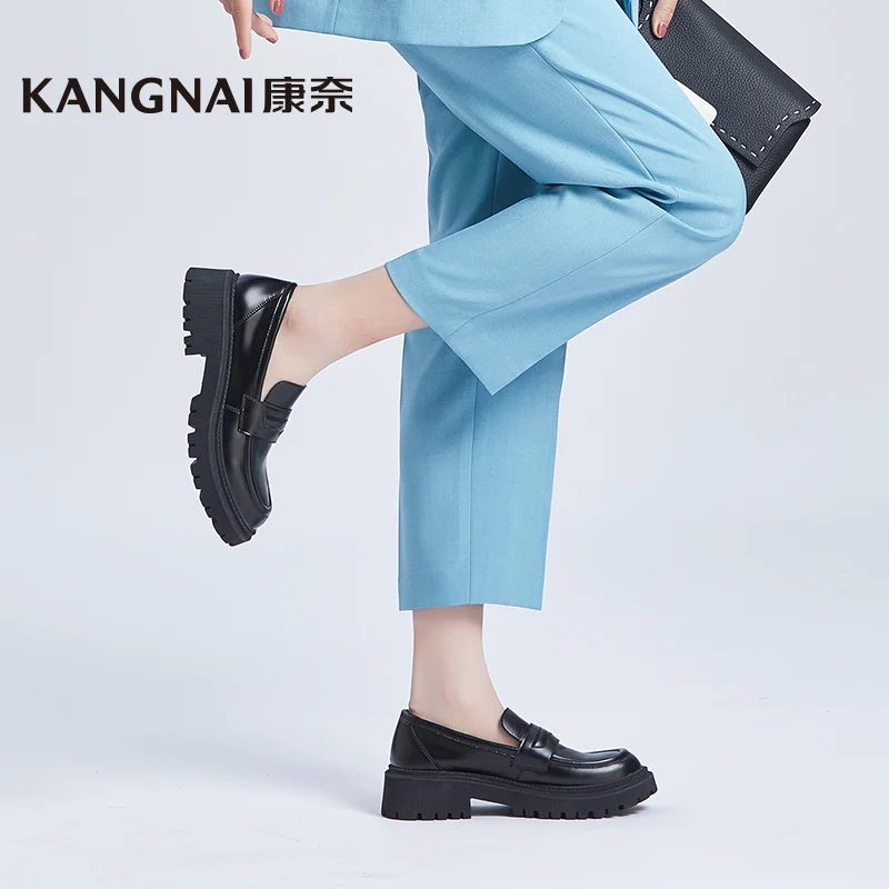 Kangnai Flat Platform Shoes Women Split Leather Chunky Loafers Round Toe Slip-On Female Penny Shoes
Kangnai Flat Platform Shoes Women Split Leather Chunky Loafers Round Toe Slip-On Female Penny Shoes