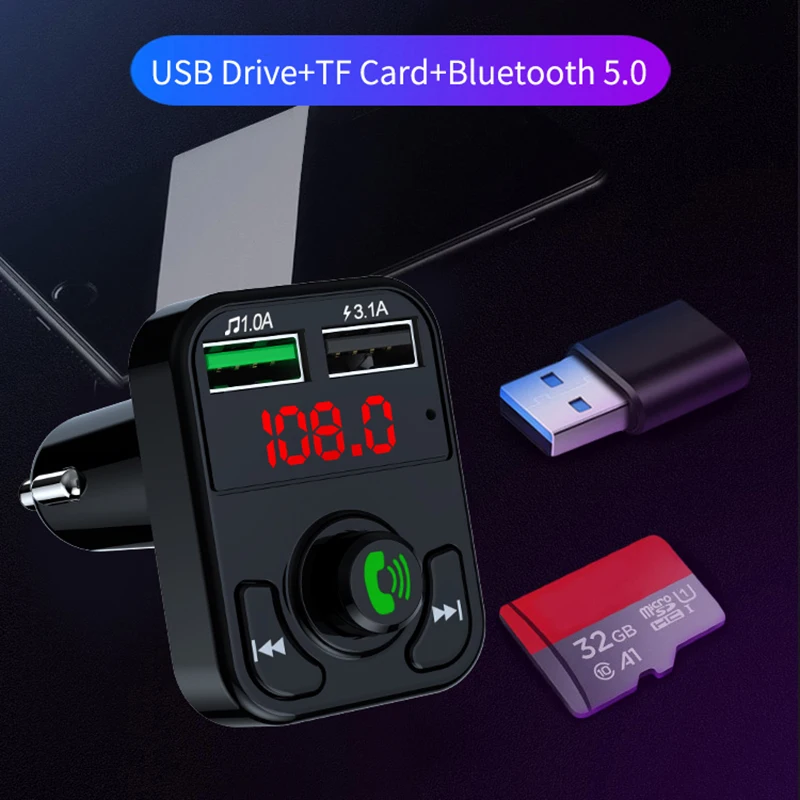 Bluetooth Wireless Car kit Handfree LCD FM Transmitter Dual USB Car Charger 3.1A MP3 Music Adapter TF Card U disk AUX Player
Bluetooth Wireless Car kit Handfree LCD FM Transmitter Dual USB Car Charger 3.1A MP3 Music Adapter TF Card U disk AUX Player
