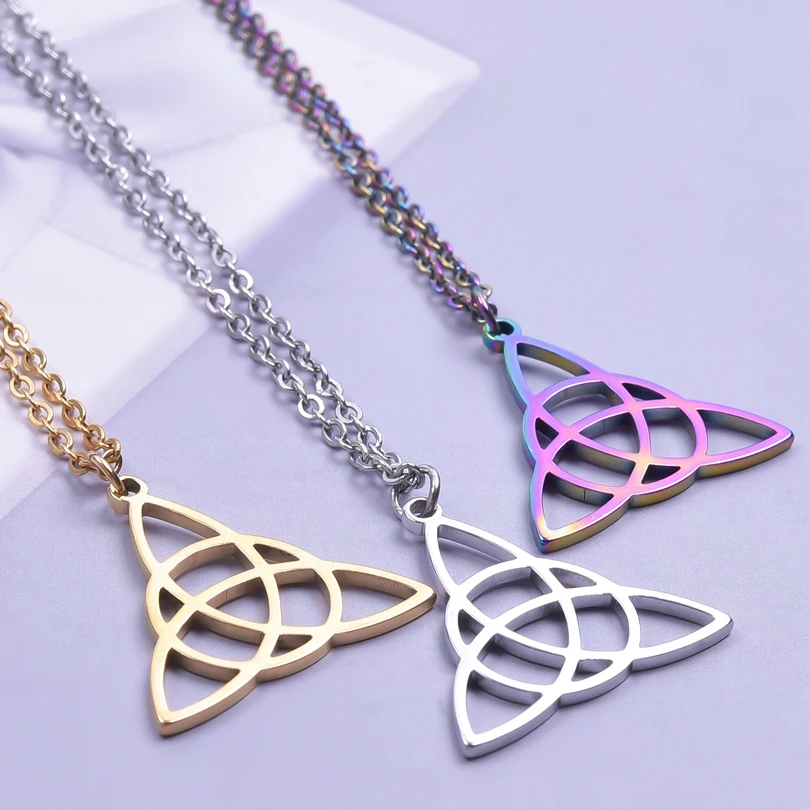 1pcs Witch Triquetra Charm Necklace Chain On The Neck Decoration Stainless Steel Necklace For Women Men Vintage Jewelry Supplies
1pcs Witch Triquetra Charm Necklace Chain On The Neck Decoration Stainless Steel Necklace For Women Men Vintage Jewelry Supplies