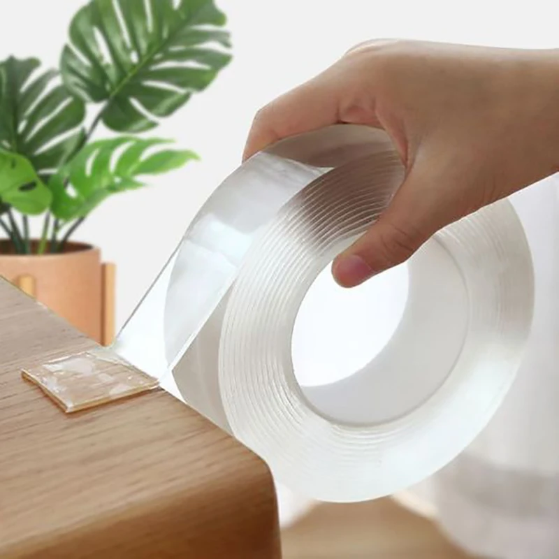 

1-5M Nano Double Sided Tape Heavy Duty Transparent Adhesive Strips Strong Sticky Multipurpose Reusable Waterproof Mounting Tape