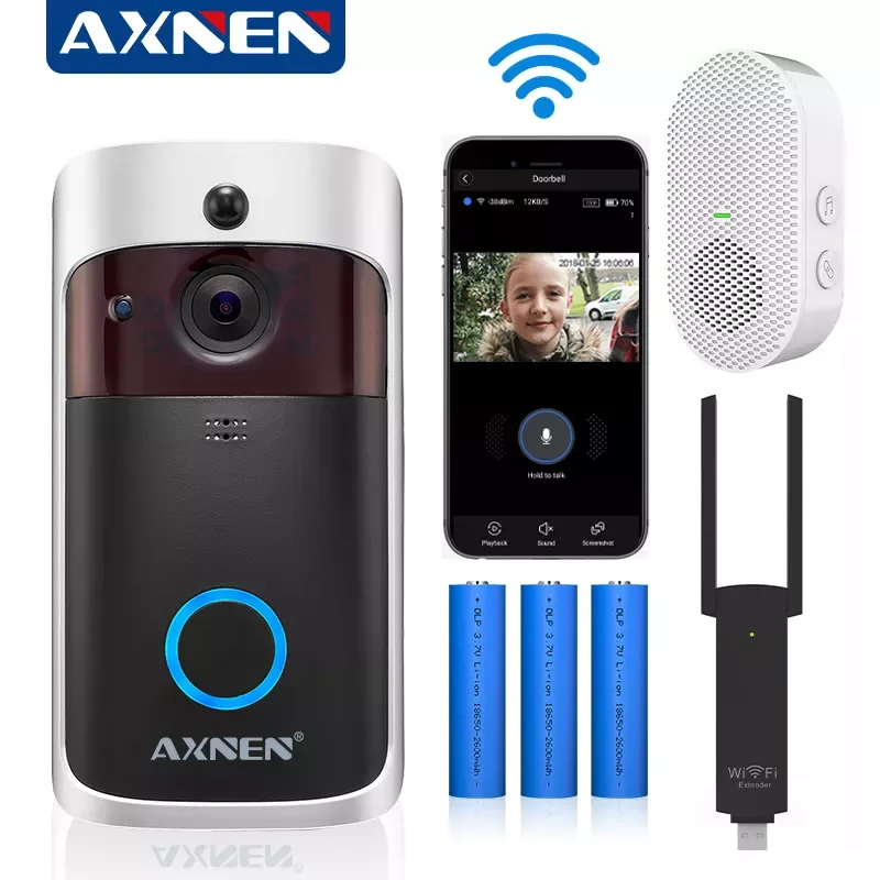 AXNEN V5 Smart IP Video Intercom WIFI Video Door Phone Door Bell WIFI Doorbell Camera IR Alarm Wireless Security Camera 
AXNEN V5 Smart IP Video Intercom WIFI Video Door Phone Door Bell WIFI Doorbell Camera IR Alarm Wireless Security Camera