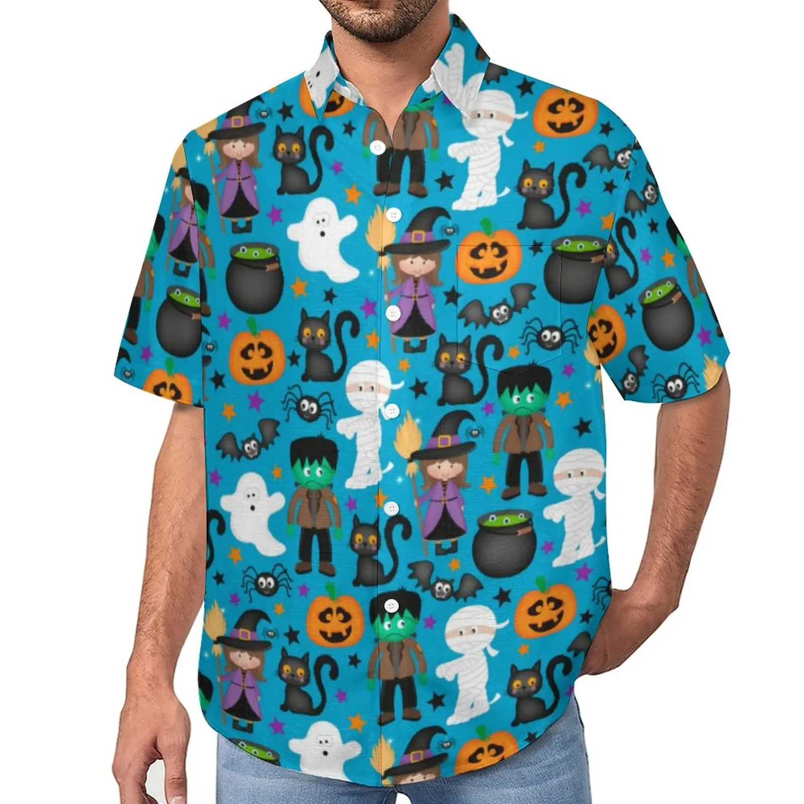 Witch Ghosts Scary Loose Shirt Men Beach Halloween Pattern Casual Shirts Summer Design Short-Sleeved Vintage Oversized Blouses
Witch Ghosts Scary Loose Shirt Men Beach Halloween Pattern Casual Shirts Summer Design Short-Sleeved Vintage Oversized Blouses
