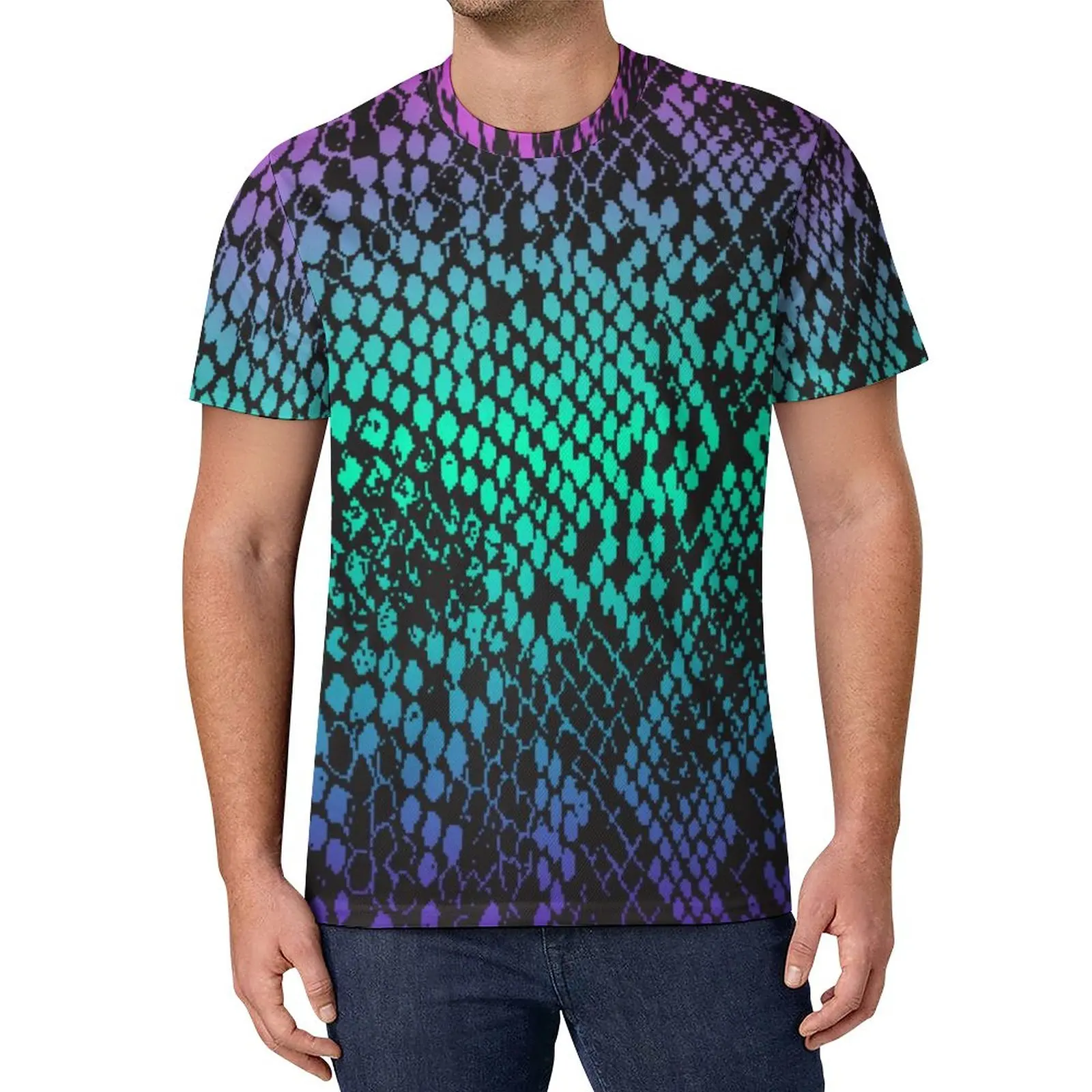 Multi-Color Fade Snakeskin T-Shirt Man Colorful Skin Print Funny T-Shirts Summer Fashion Tees Graphic Oversized Tops
Multi-Color Fade Snakeskin T-Shirt Man Colorful Skin Print Funny T-Shirts Summer Fashion Tees Graphic Oversized Tops