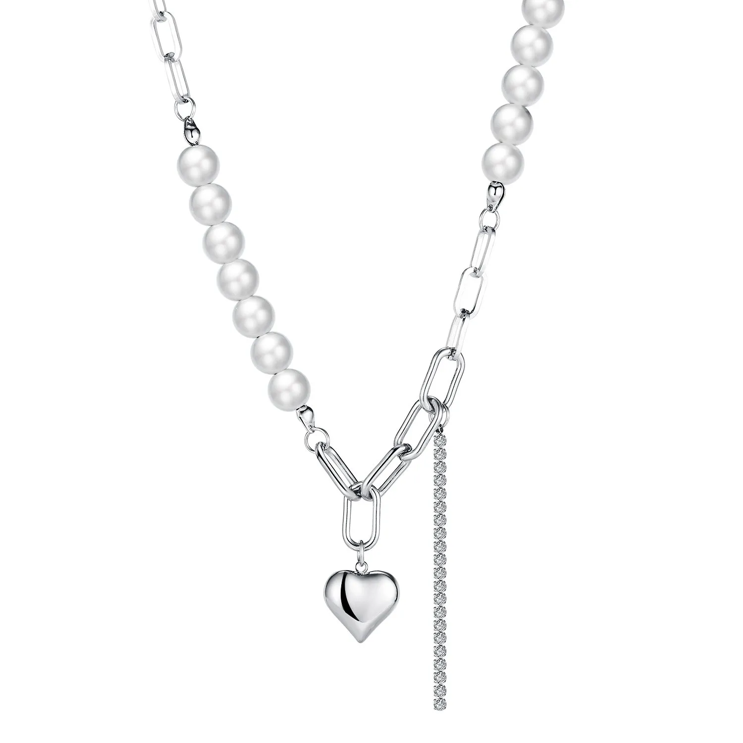 New Creative Hong Kong Fashion Love Pendant Temperament Versatile Stainless Steel Lady Necklace
New Creative Hong Kong Fashion Love Pendant Temperament Versatile Stainless Steel Lady Necklace
