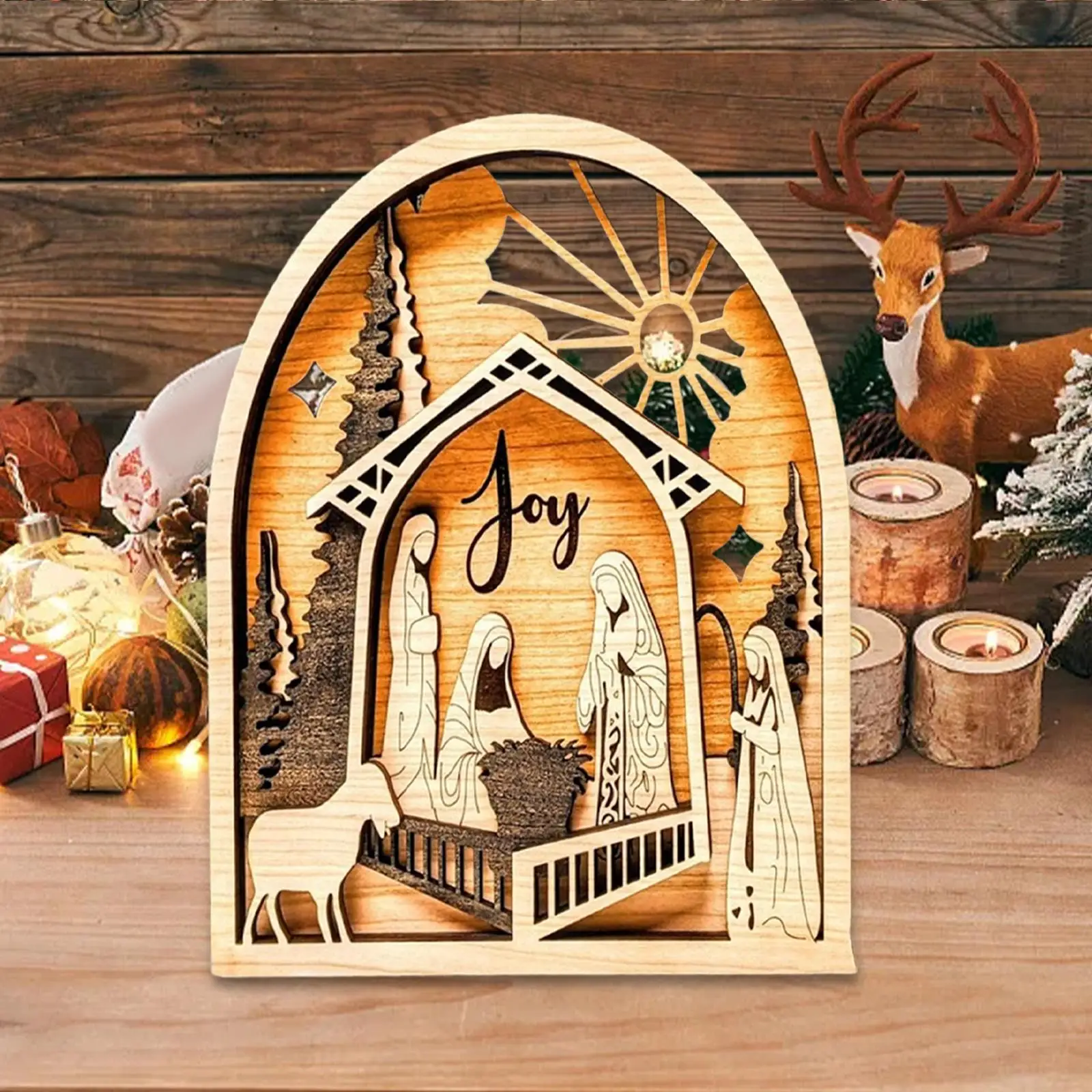 Wood Craft Nativity Scene Christmas Ornament standing Statue Handcrafted Nativity Birth of Jesus Figurine for Christmas Mantel
Wood Craft Nativity Scene Christmas Ornament standing Statue Handcrafted Nativity Birth of Jesus Figurine for Christmas Mantel