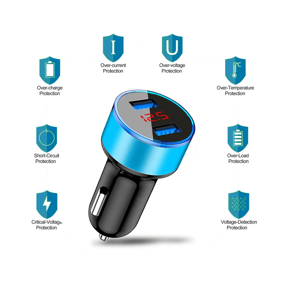 USB Car Charger Fast Charging 2 Port LED 3.1A Universal Phone for IPhone Xiaomi Samsung Automobile Mirror Dual Charge Adapter
USB Car Charger Fast Charging 2 Port LED 3.1A Universal Phone for IPhone Xiaomi Samsung Automobile Mirror Dual Charge Adapter