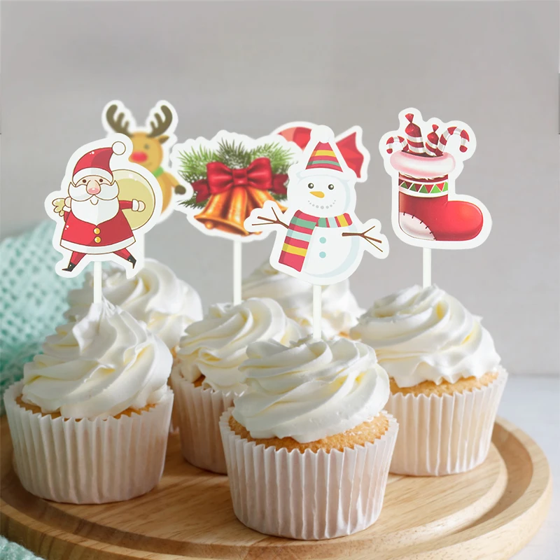 24pcs Merry Christmas Cupcake Toppers Santa Xmas Tree Snowman Stocking Elk Cake Topper Kids New Year Party Cake Decoration Tools
24pcs Merry Christmas Cupcake Toppers Santa Xmas Tree Snowman Stocking Elk Cake Topper Kids New Year Party Cake Decoration Tools