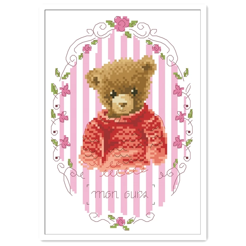 Cute bear cross stitch kits package cartoon 18ct 14ct 11ct cloth silk cotton thread embroidery DIY handmade needlework
Cute bear cross stitch kits package cartoon 18ct 14ct 11ct cloth silk cotton thread embroidery DIY handmade needlework
