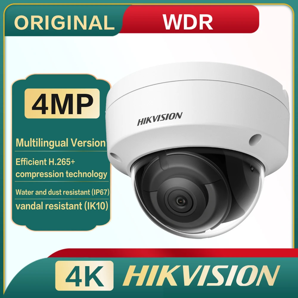 DS-2CD2143G2-IS Original Hikvision 4 MP Vandal WDR Fixed Dome Network Camera Vandal Resistant (IK10)
DS-2CD2143G2-IS Original Hikvision 4 MP Vandal WDR Fixed Dome Network Camera Vandal Resistant (IK10)