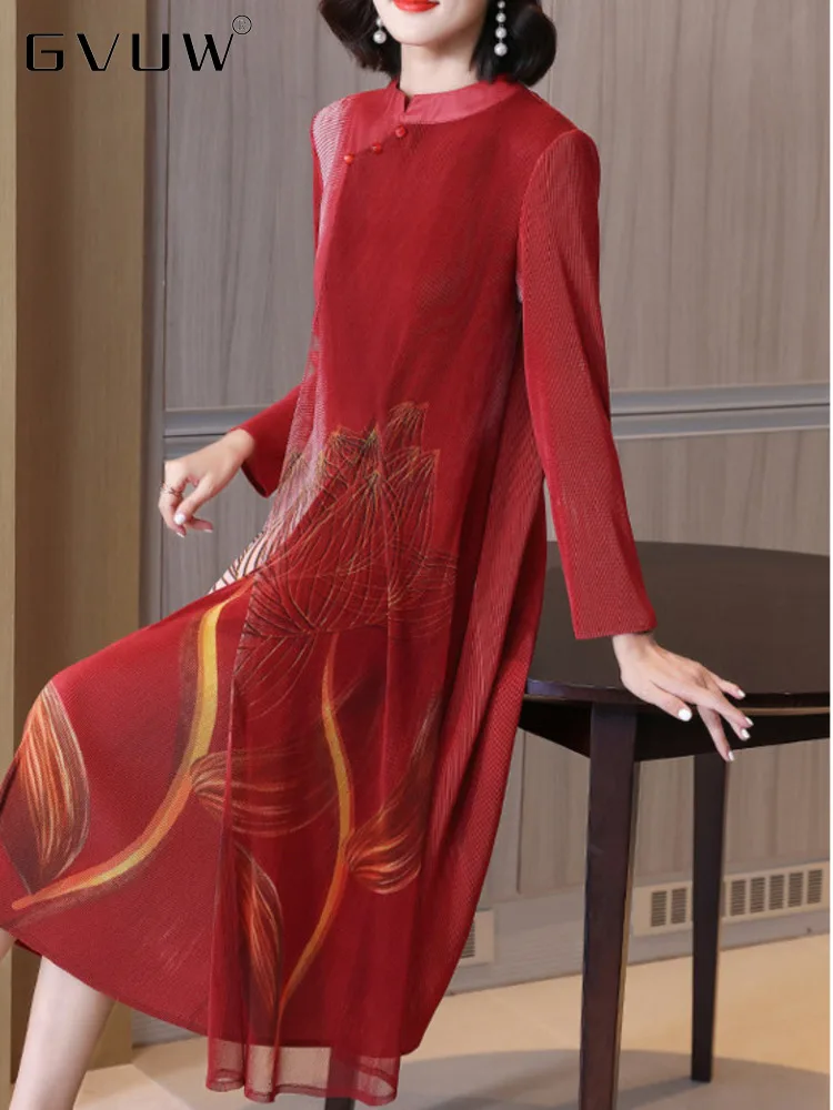 GVUW Fashion Pleated Dress Women Guaze Patchwork Long Sleeve Color Block 2023 Spring New Elegant Printing Dresses Female 17G1015
GVUW Fashion Pleated Dress Women Guaze Patchwork Long Sleeve Color Block 2023 Spring New Elegant Printing Dresses Female 17G1015