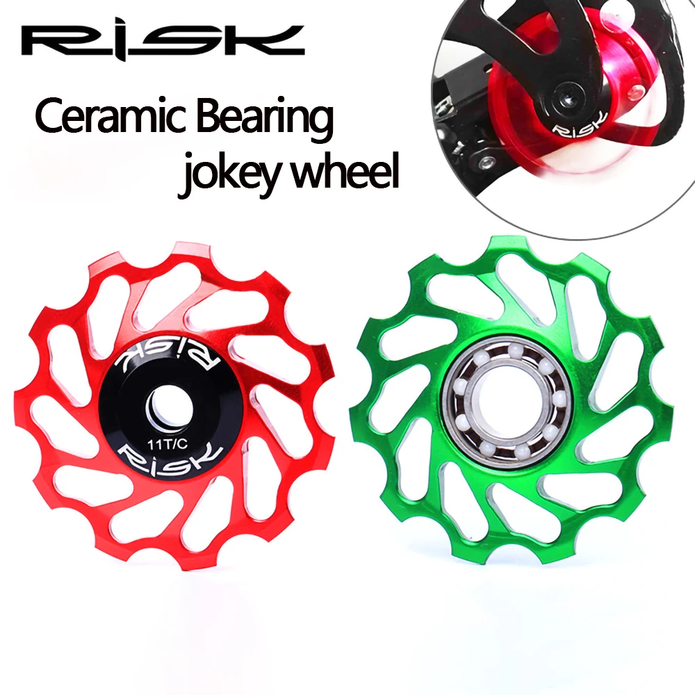 RISK MTB Road Bike 11T Jockey Wheel Aluminum Alloy Rear Derailleur Ceramic Bearing Guide Wheel Bicycle Jockey Roller Parts
RISK MTB Road Bike 11T Jockey Wheel Aluminum Alloy Rear Derailleur Ceramic Bearing Guide Wheel Bicycle Jockey Roller Parts