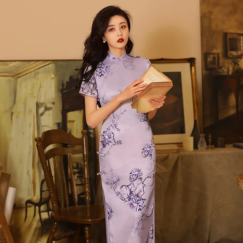 Summer Silk Jacquard Elegant Improved Cheongsam Dress Young Everyday Girl Qipao Women's Chinese Dresses for Party 2022
Summer Silk Jacquard Elegant Improved Cheongsam Dress Young Everyday Girl Qipao Women's Chinese Dresses for Party 2022