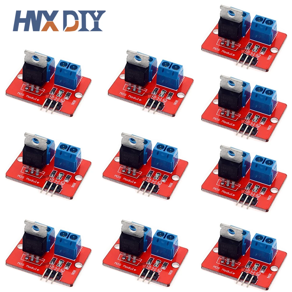

10pcs IRF520 MOS Driver Module PWM Dimmer 0-24V Top Mosfet Button IRF 520 For Arduino MCU ARM Raspberry pi