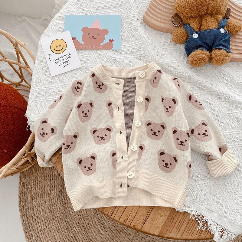 Infant Kids Knit Tops Cartoon Boy and Girls Sweater Spring Kids Clothes Bear Sweaters Boys Knit Wear Kids Cardigans Baby Clothes
Infant Kids Knit Tops Cartoon Boy and Girls Sweater Spring Kids Clothes Bear Sweaters Boys Knit Wear Kids Cardigans Baby Clothes