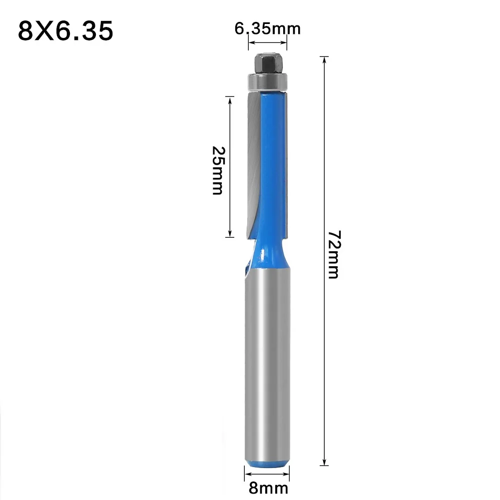 8mm Double-Edged Trim Router Bit With Bearing For Wood Template Pattern 45# Carbon Steel YG6 Alloy 1/4'' 5/16'' 3/8'' 1/2''
8mm Double-Edged Trim Router Bit With Bearing For Wood Template Pattern 45# Carbon Steel YG6 Alloy 1/4'' 5/16'' 3/8'' 1/2''