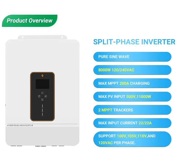 10KW Split phase 110V 230V Renewable Energy Lead Acid or Lithium Solar Hybrid Inverter 10kw off Grid Inverter
10KW Split phase 110V 230V Renewable Energy Lead Acid or Lithium Solar Hybrid Inverter 10kw off Grid Inverter