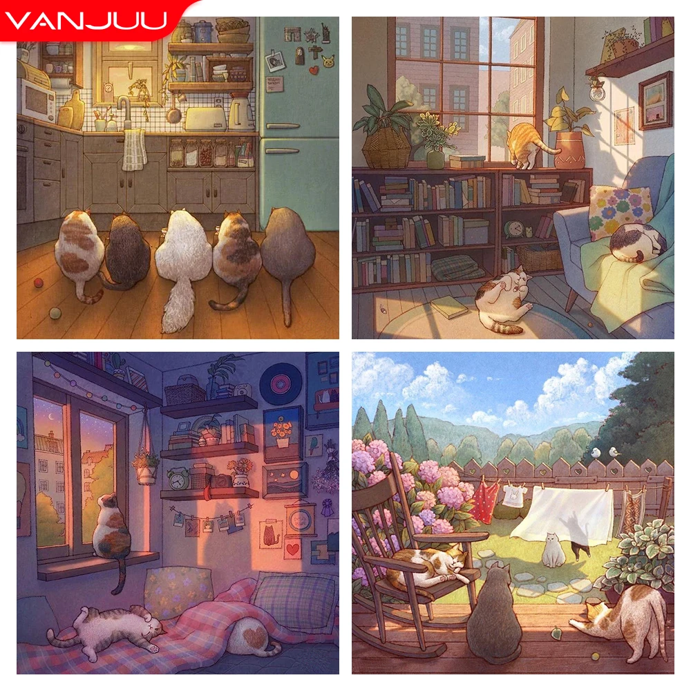 5D Diamond Painting Cat Full Drill Diamond Mosaic Animal Diamond Embroidery DIY Rhinestones Home Decor Gift
5D Diamond Painting Cat Full Drill Diamond Mosaic Animal Diamond Embroidery DIY Rhinestones Home Decor Gift