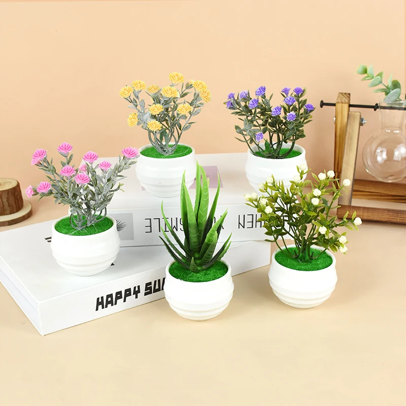 Mini Artificial Plants Bonsai Fake Flowers Aloe Table Potted Ornaments Small Simulated Tree Pot Plant Home Decoration Crafts
Mini Artificial Plants Bonsai Fake Flowers Aloe Table Potted Ornaments Small Simulated Tree Pot Plant Home Decoration Crafts