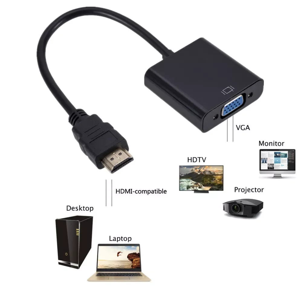 HDMI Male To VGA Female Converter Adapter for Tablet laptop PC TV HD 1080P HDMI To VGA Cable Converter With Audio Power Supply
HDMI Male To VGA Female Converter Adapter for Tablet laptop PC TV HD 1080P HDMI To VGA Cable Converter With Audio Power Supply