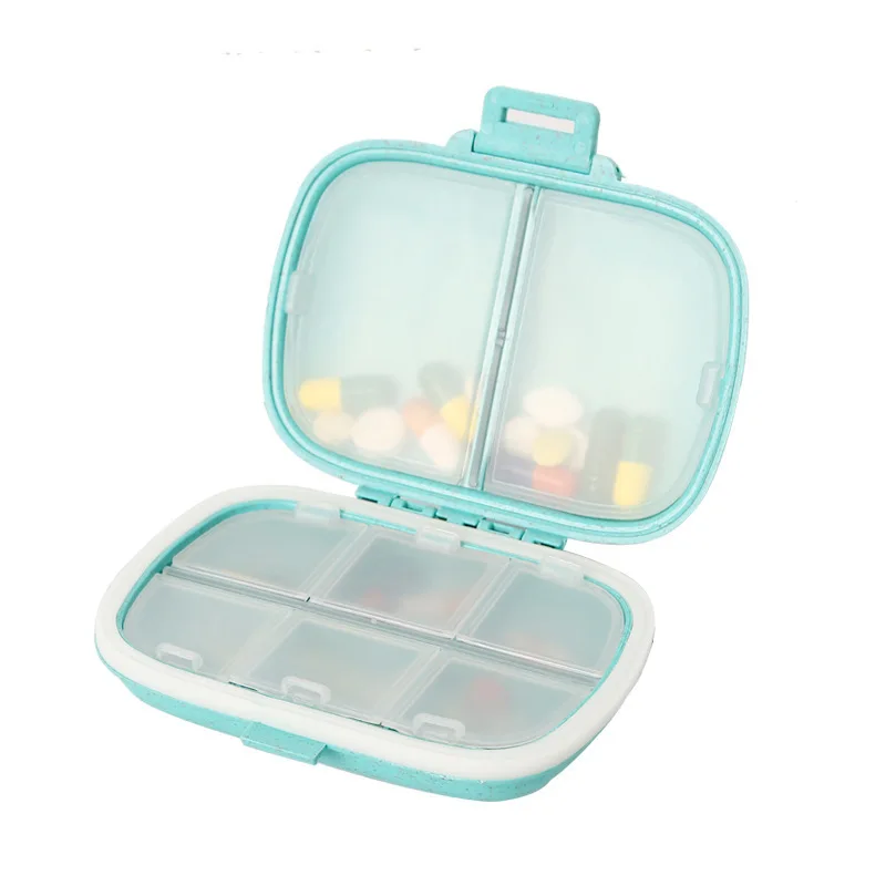 

Portable Eight-Grid Sub-Packing Large Capacity Pill Box Folding Two-Layer Waterproof Pill Sealed Moisture-Proof Pill Storage Box