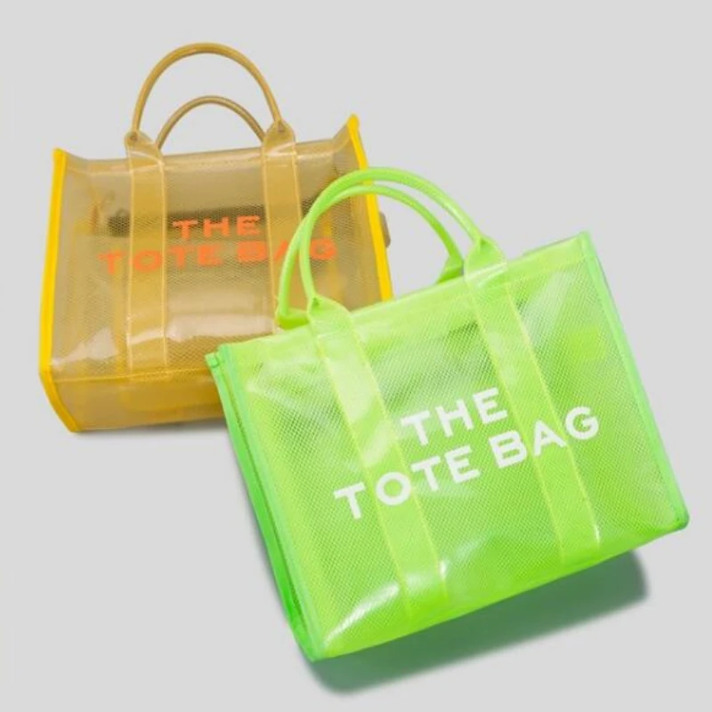 Brand Designer Summer Women Tote Plastic Shopper Mesh Ladies Handbags Netted PVC Large Female Shoulder Bag Girls Crossbody Bags
Brand Designer Summer Women Tote Plastic Shopper Mesh Ladies Handbags Netted PVC Large Female Shoulder Bag Girls Crossbody Bags