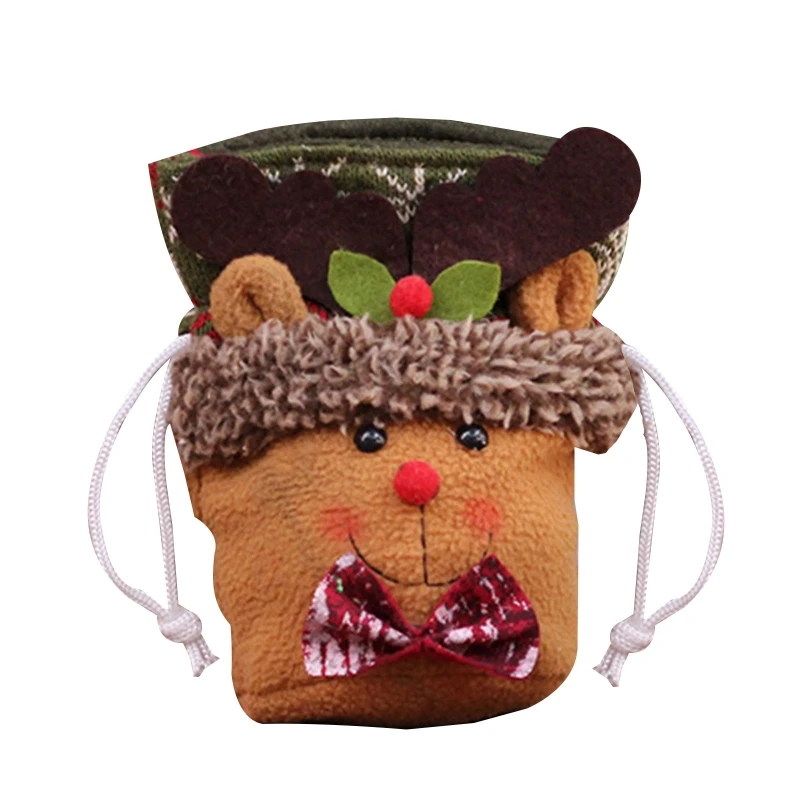 Рождественские куклы, рождественские конфеты, Подарочный пакет, снеговик, Санта, лось, медведь, фотография, Рождественский Декор