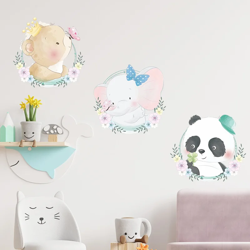 Watercolor Cartoon Animals Bear Elephant Panda Wall Stickers for Kids Room Baby Nursery Room Decoration Elephant Giraffe Sticker
Watercolor Cartoon Animals Bear Elephant Panda Wall Stickers for Kids Room Baby Nursery Room Decoration Elephant Giraffe Sticker